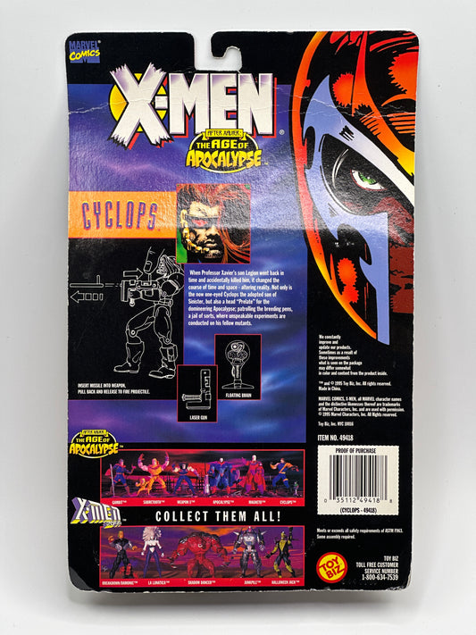 X-Men Age of Apocalypse Cyclops with Cybernetic Guardian & Laser Blaster Toy Biz Action Figure – 1995 Sealed