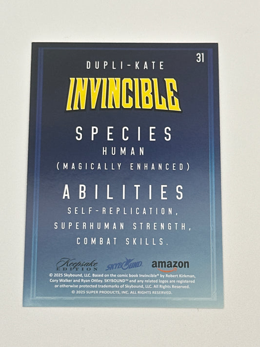 2025 Invincible Season 1 Keepsake Trading Card #031 Dupli-Kate Base Card