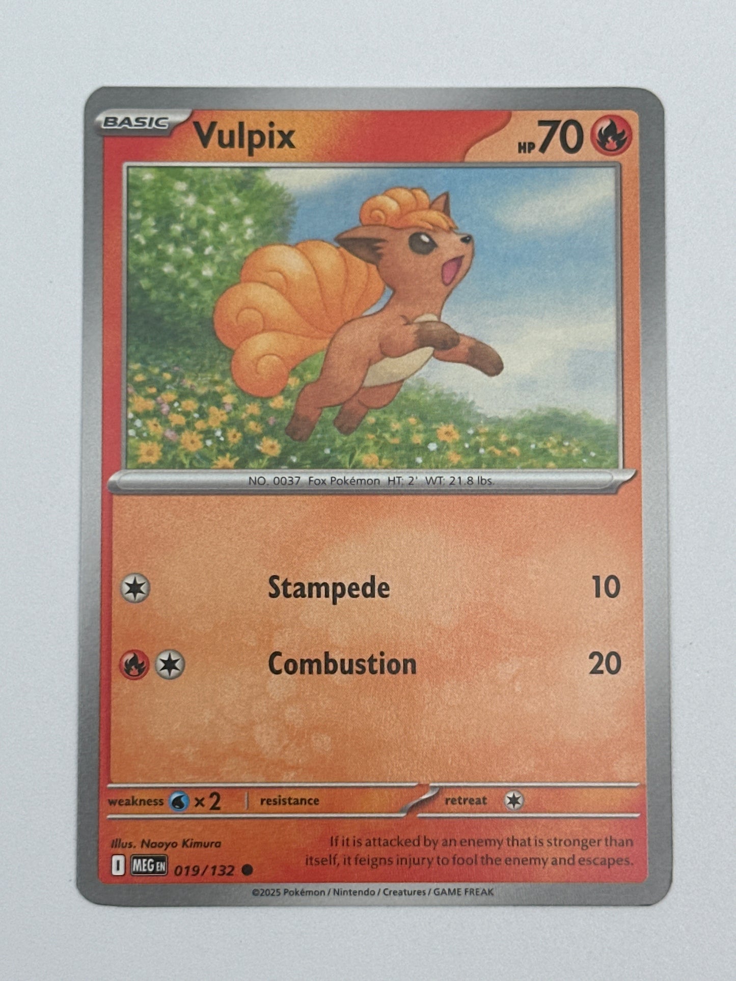 Pokémon Trading Card Game Mega Evolution MEG 019/132 Vulpix Base Card