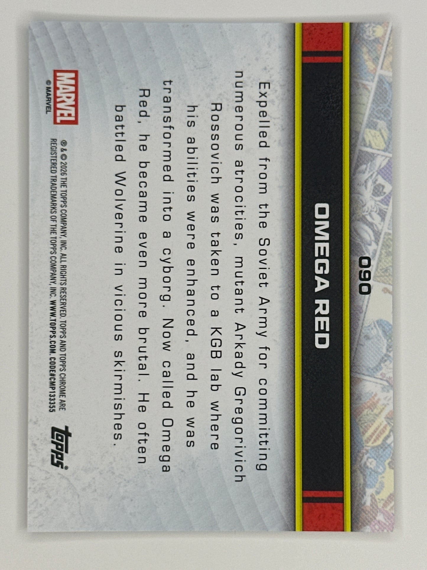 2026 Topps Marvel Chrome 090 Omega Red Base Card