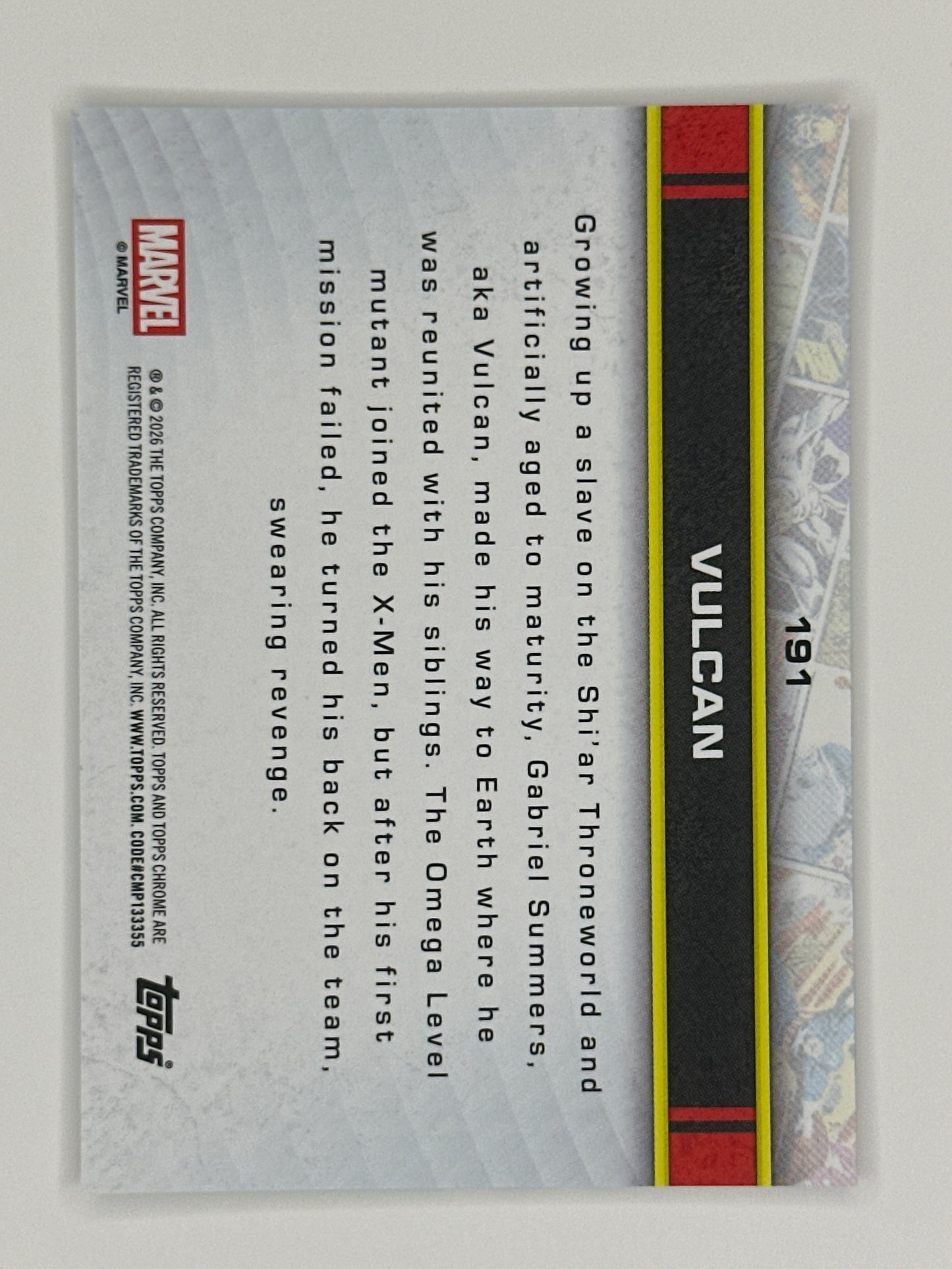 2026 Topps Marvel Chrome 191 Vulcan Base Card