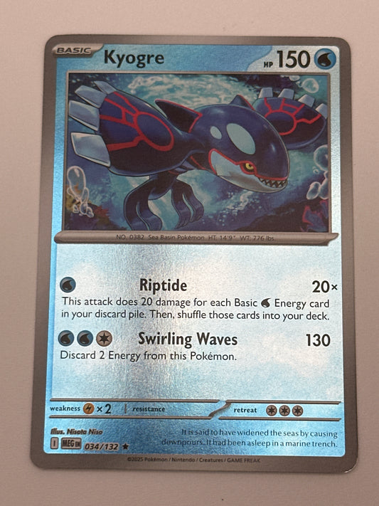 Pokémon Trading Card Game Mega Evolution MEG 034/132 Kyogre Reverse Holo Card