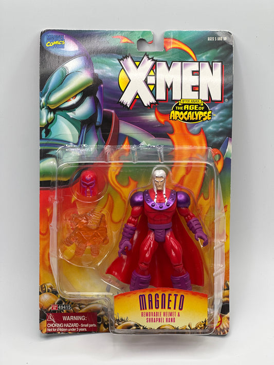 X-Men Age of Apocalypse Magneto with Shrapnel Hand Toy Biz Action Figure – 1995 Sealed