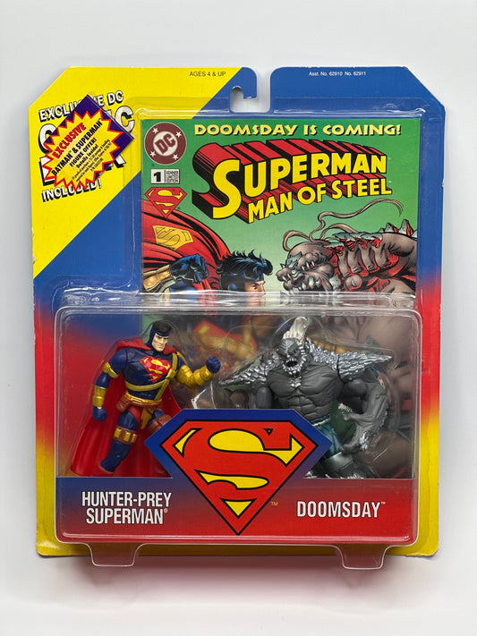 Superman Hunter-Prey Superman vs. Doomsday Kenner 2-Pack with Exclusive DC Comic – 1995 Sealed