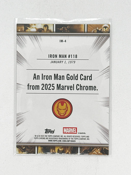 2025 Topps Marvel Chrome #000IM-04 Iron Man #118 Iron Man Gold Base