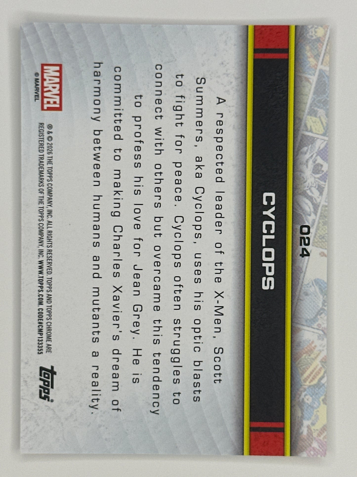 2026 Topps Marvel Chrome 024 Cyclops Base Card