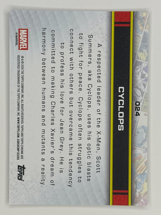 2026 Topps Marvel Chrome 024 Cyclops Base Card