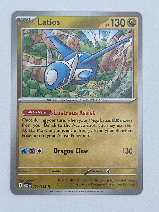 Pokémon Trading Card Game Mega Evolution MEG 101/132 Latios Base Card