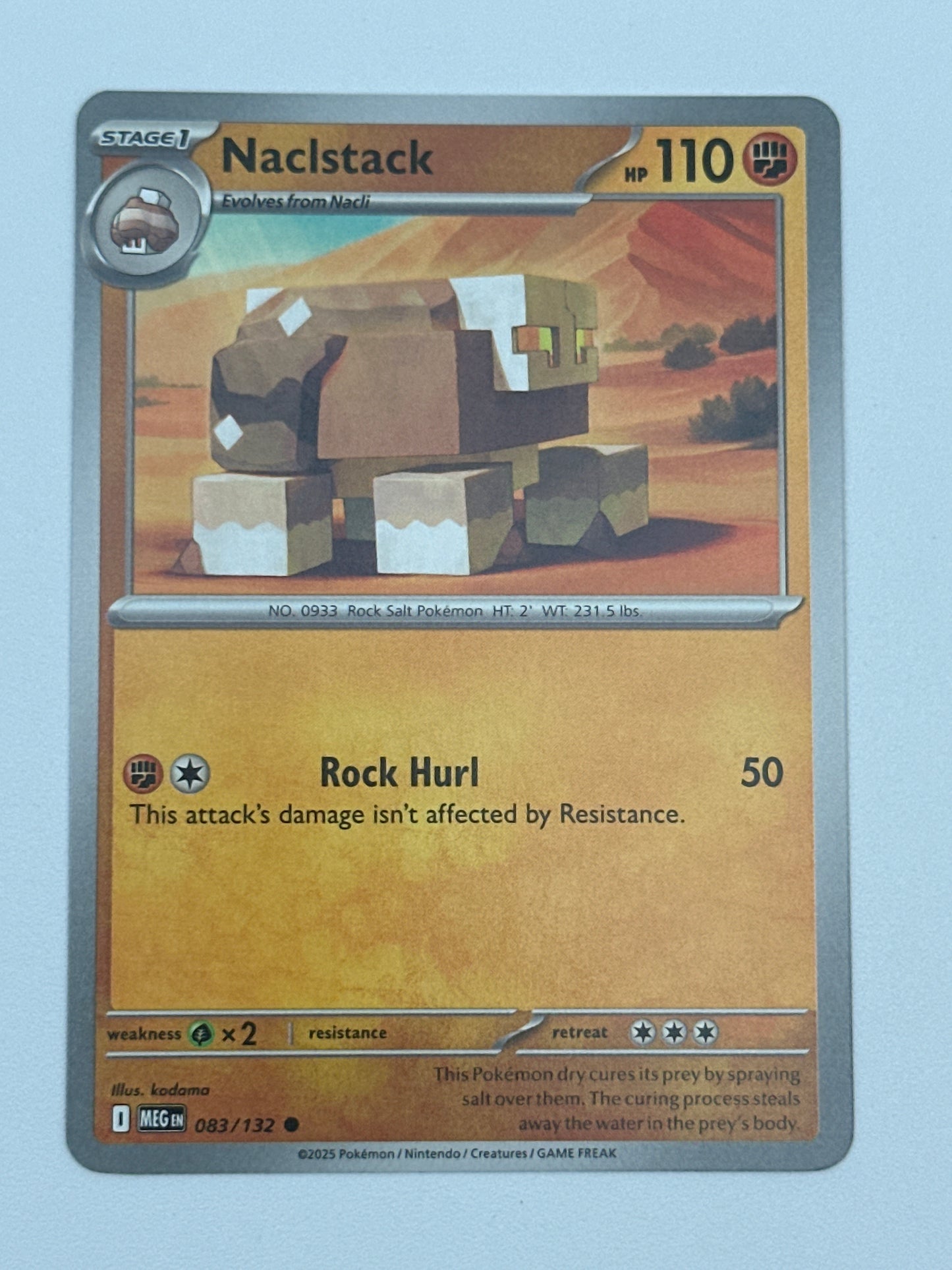 Pokémon Trading Card Game Mega Evolution MEG 083/132 Naclstack Base Card