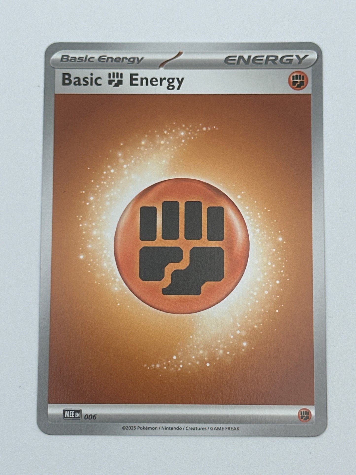 Pokémon Trading Card Game Mega Evolution MEE 006 Basic Fighting Energy Base Card