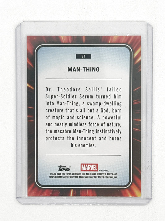 2025 Topps Marvel Chrome #031 Man Thing Yellow Lava Refractor