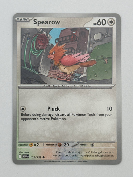 Pokémon Trading Card Game Mega Evolution MEG 102/132 Spearow Base Card