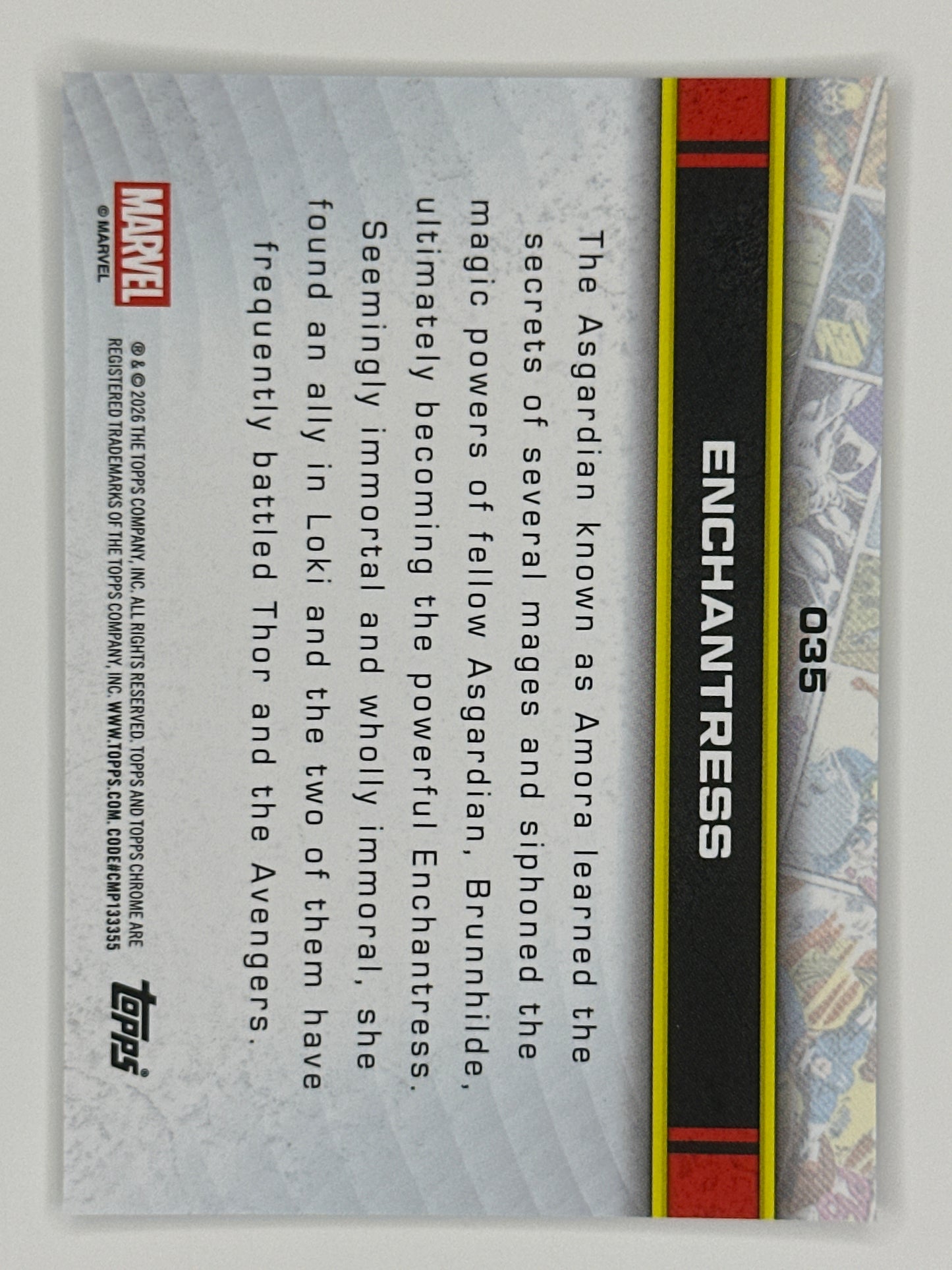 2026 Topps Marvel Chrome 035 Enchantress Base Card
