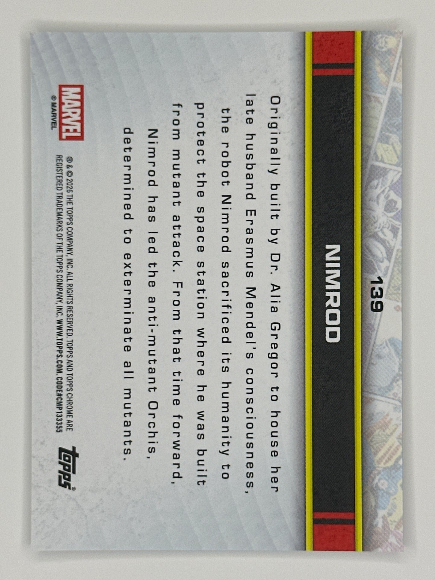 2026 Topps Marvel Chrome 139 Nimrod Base Card