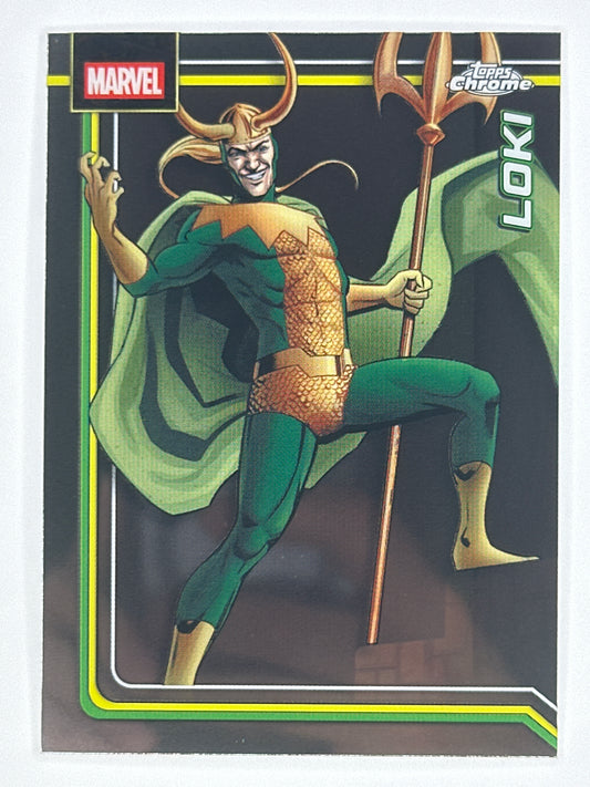 2026 Topps Marvel Chrome 131 Loki Base Card