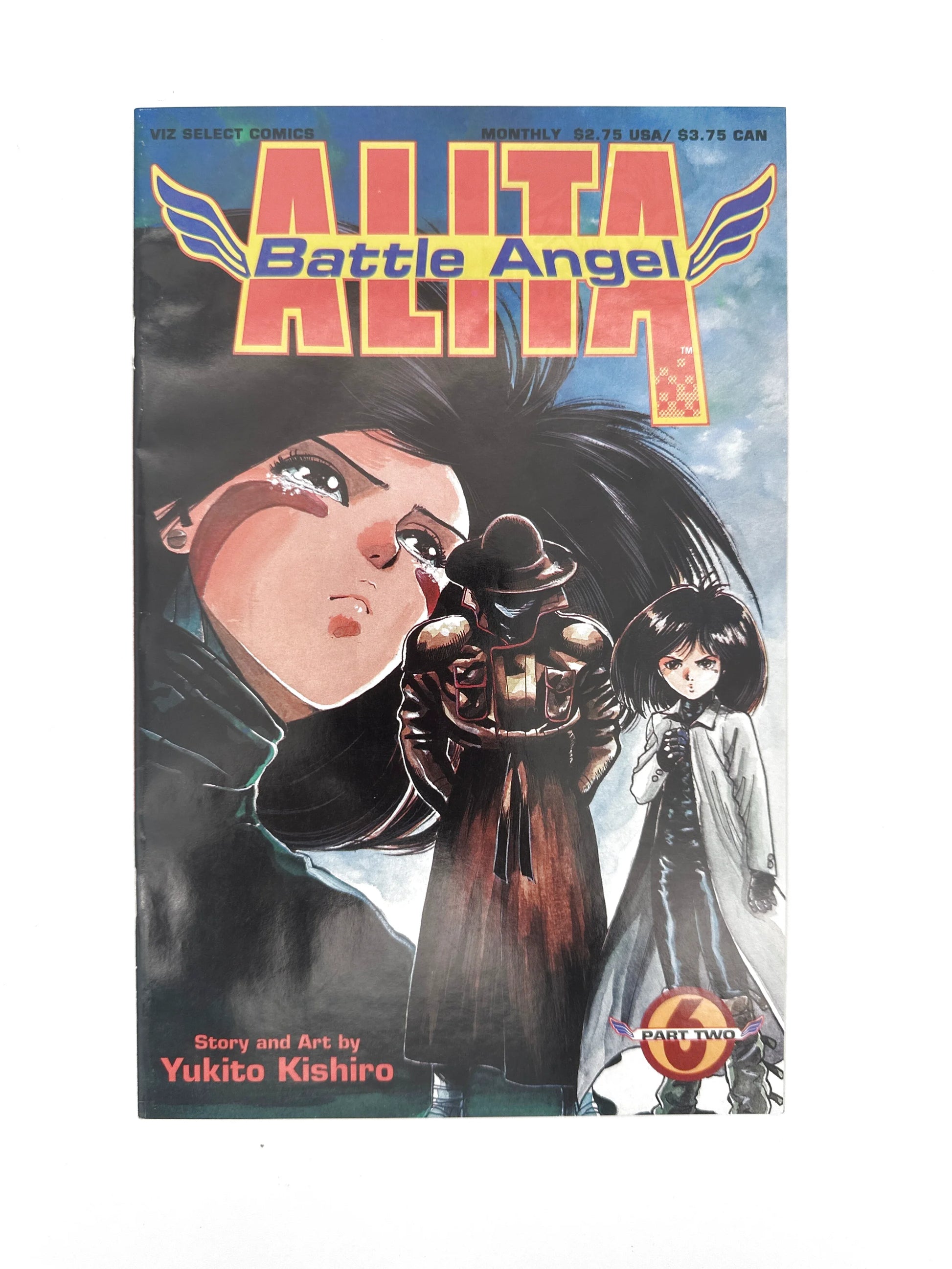 A volume 6 manga comic book titled "Alita: Battle Angel" by Yukito Kishiro.