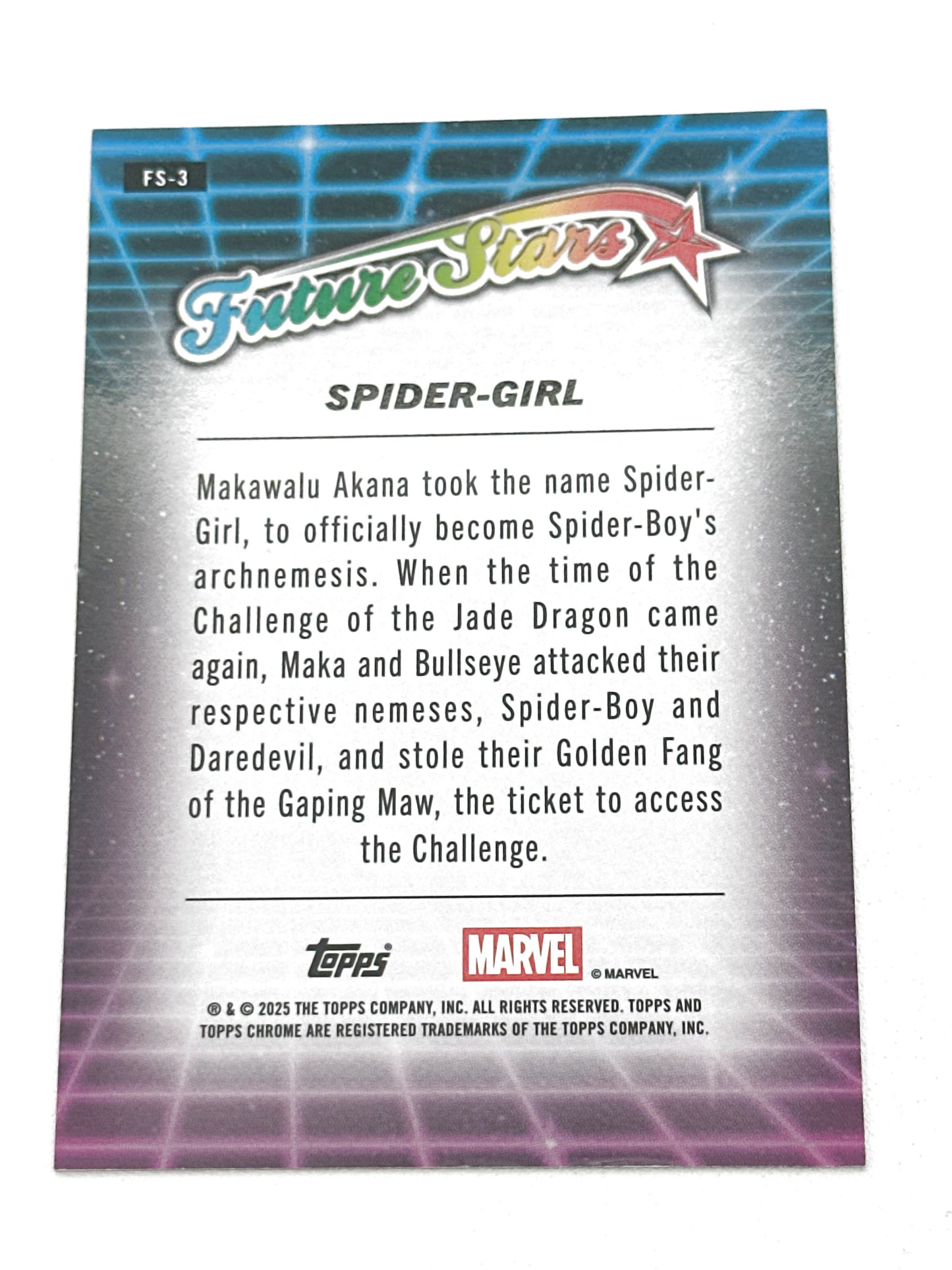 Marvel Topps Chrome Future Stars Spider-Girl
