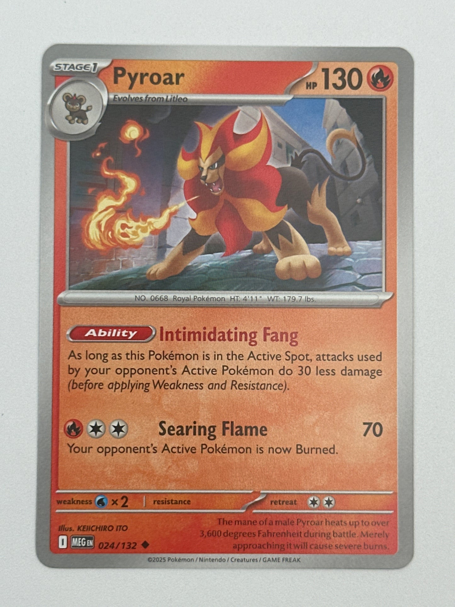 Pokémon Trading Card Game Mega Evolution MEG 024/132 Pyroar Base Card