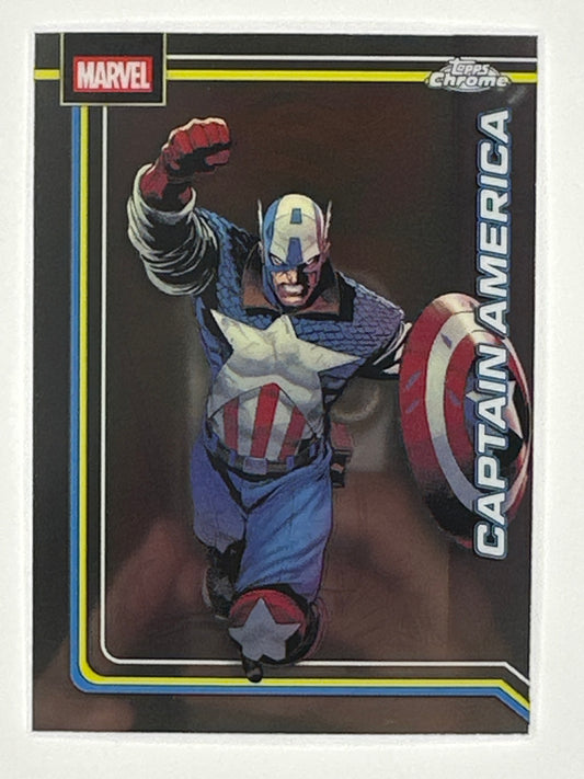 2026 Topps Marvel Chrome 019 Captain America Base Card