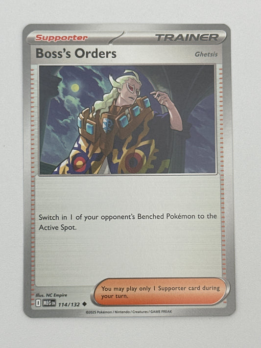Pokémon Trading Card Game Mega Evolution MEG 114/132 Boss's Orders Base Card