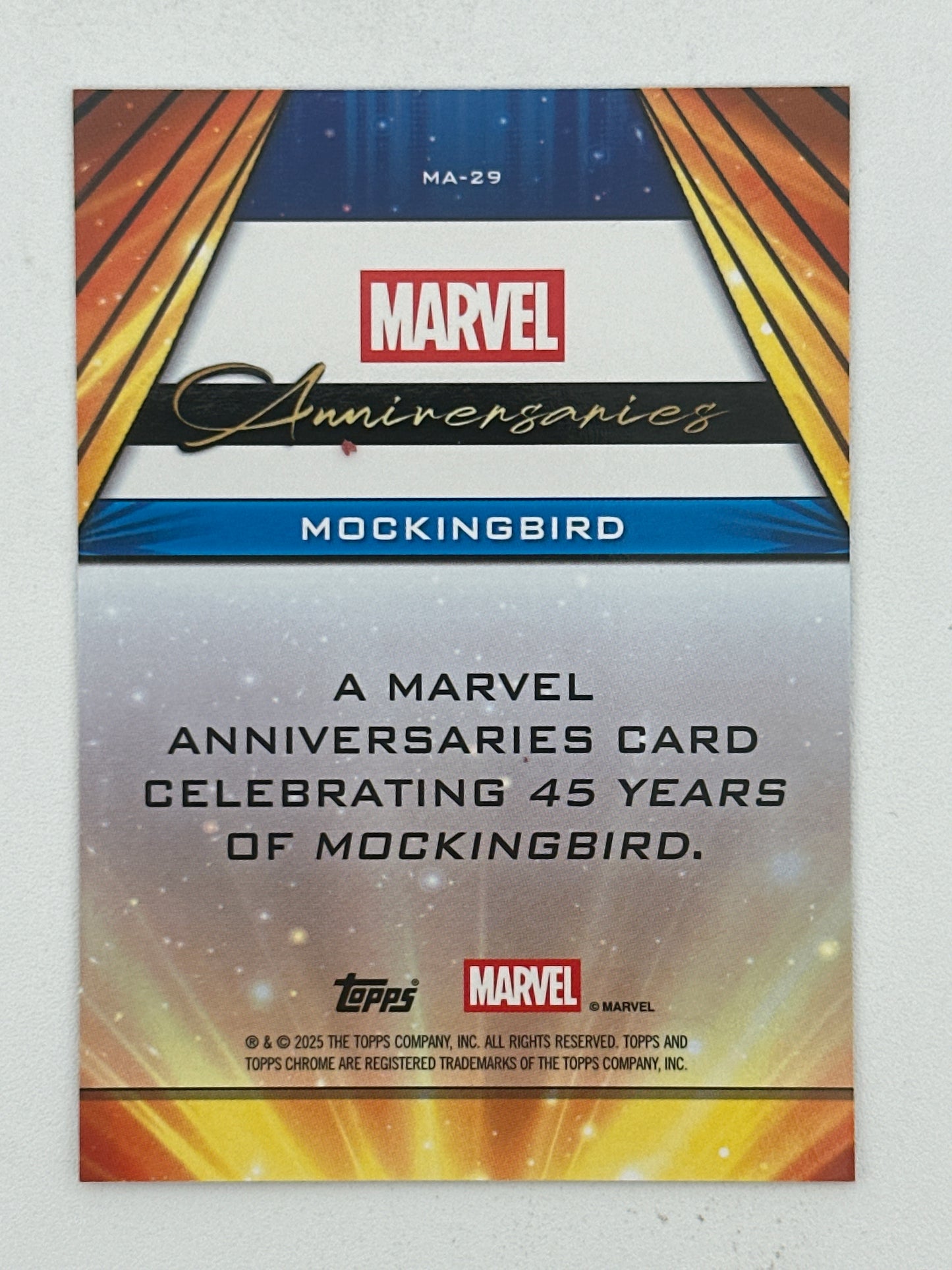 Marvel Topps Chrome Anniversaries Mockingbird