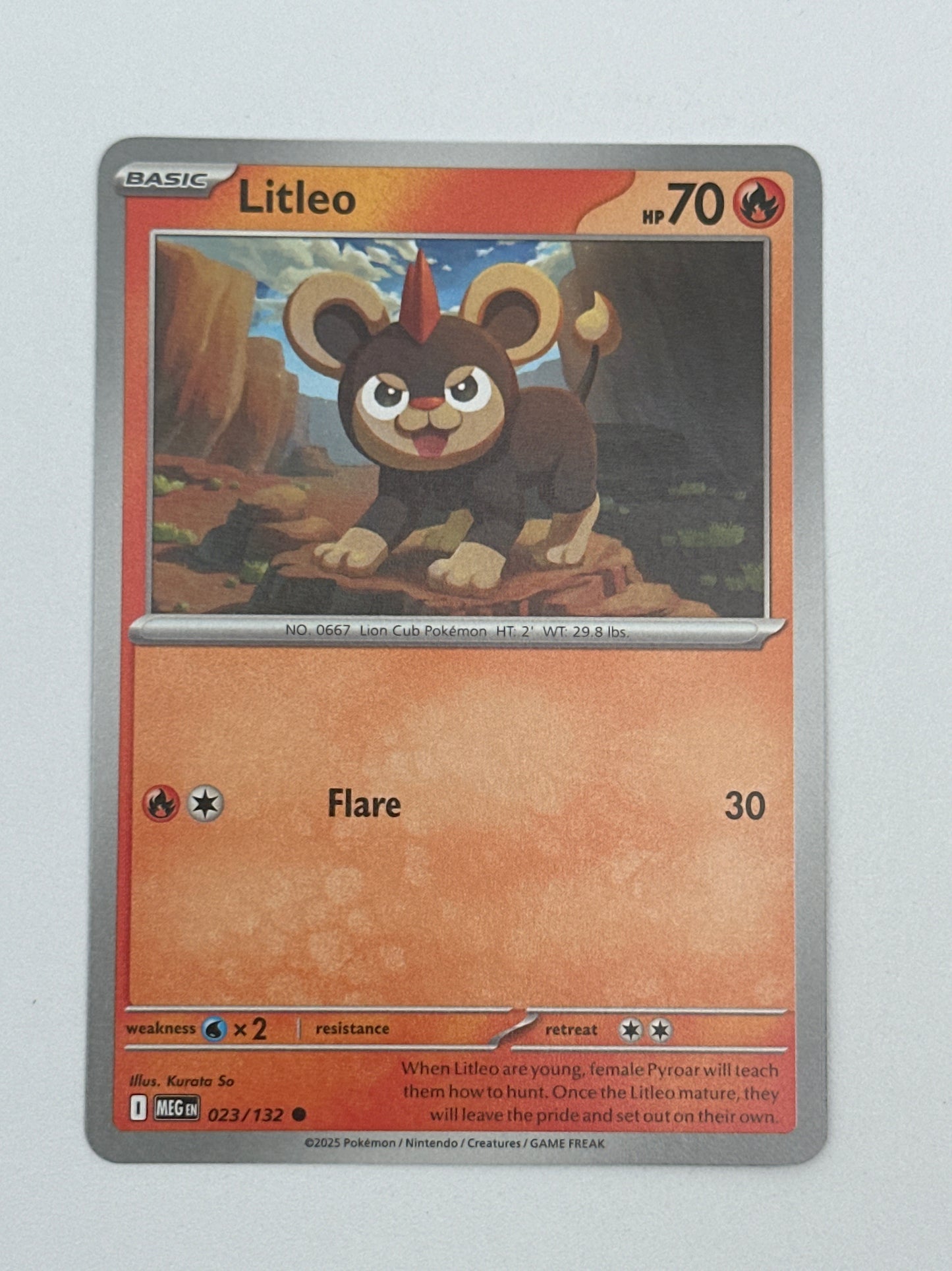 Pokémon Trading Card Game Mega Evolution MEG 023/132 Litleo Base Card