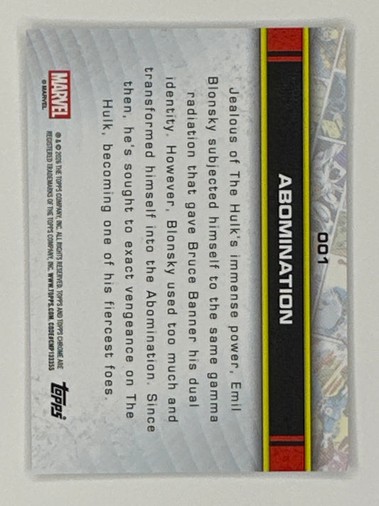 2026 Topps Marvel Chrome 001 Abomination Base Card