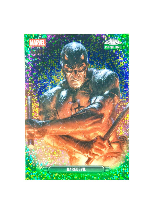 2026 Topps Marvel Chrome FF-11 Daredevil Fanfare Green Speckle Refractor Card #94/99