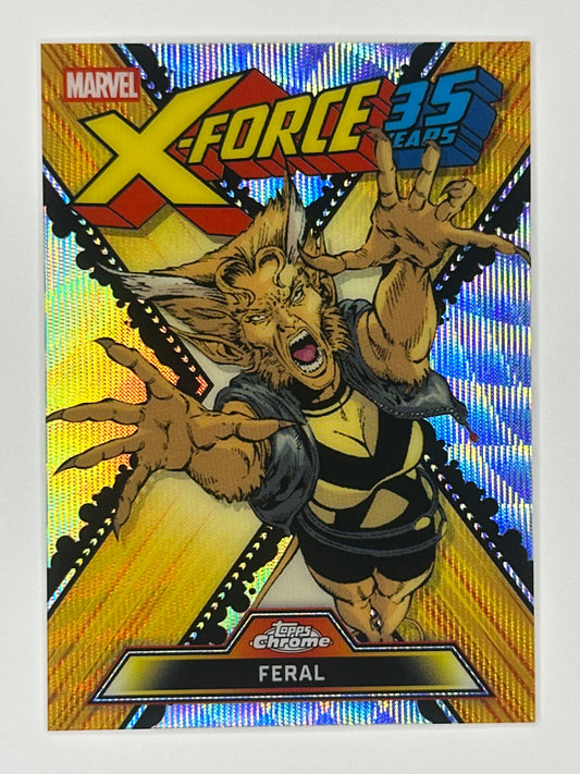 2026 Topps Marvel Chrome XF-06 Feral X-Force 35 Years Refractor Card