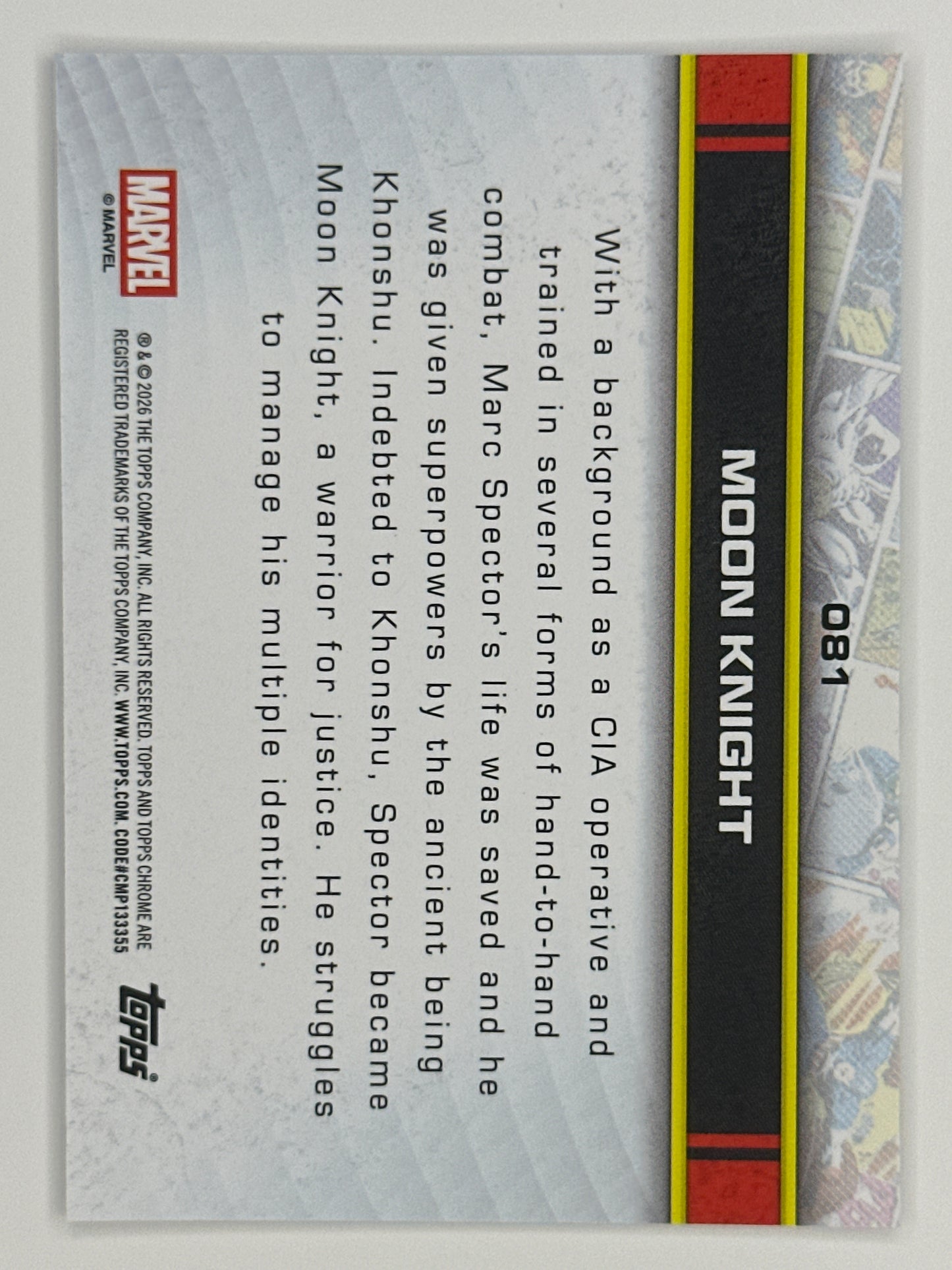 2026 Topps Marvel Chrome 081 Moon Knight RayWave Refractor Card