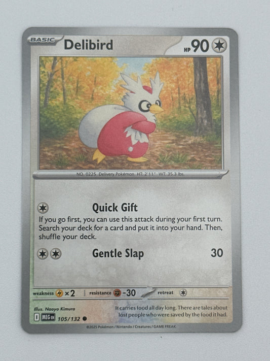Pokémon Trading Card Game Mega Evolution MEG 105/132 Delibird Base Card