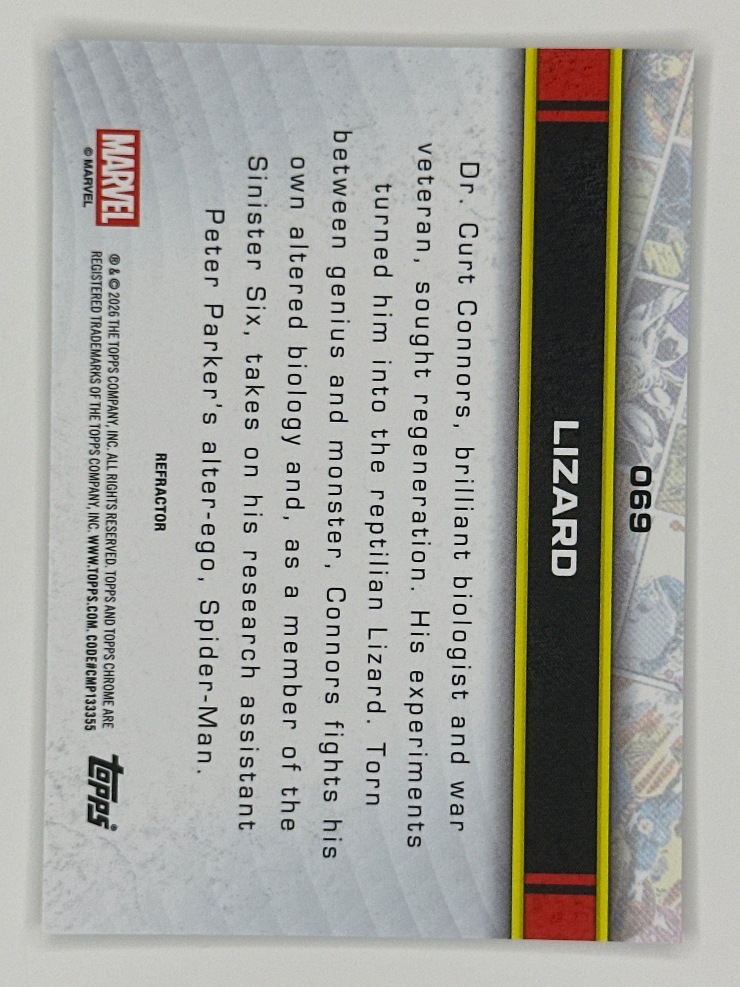 2026 Topps Marvel Chrome 069 Lizard Base Refractor Card