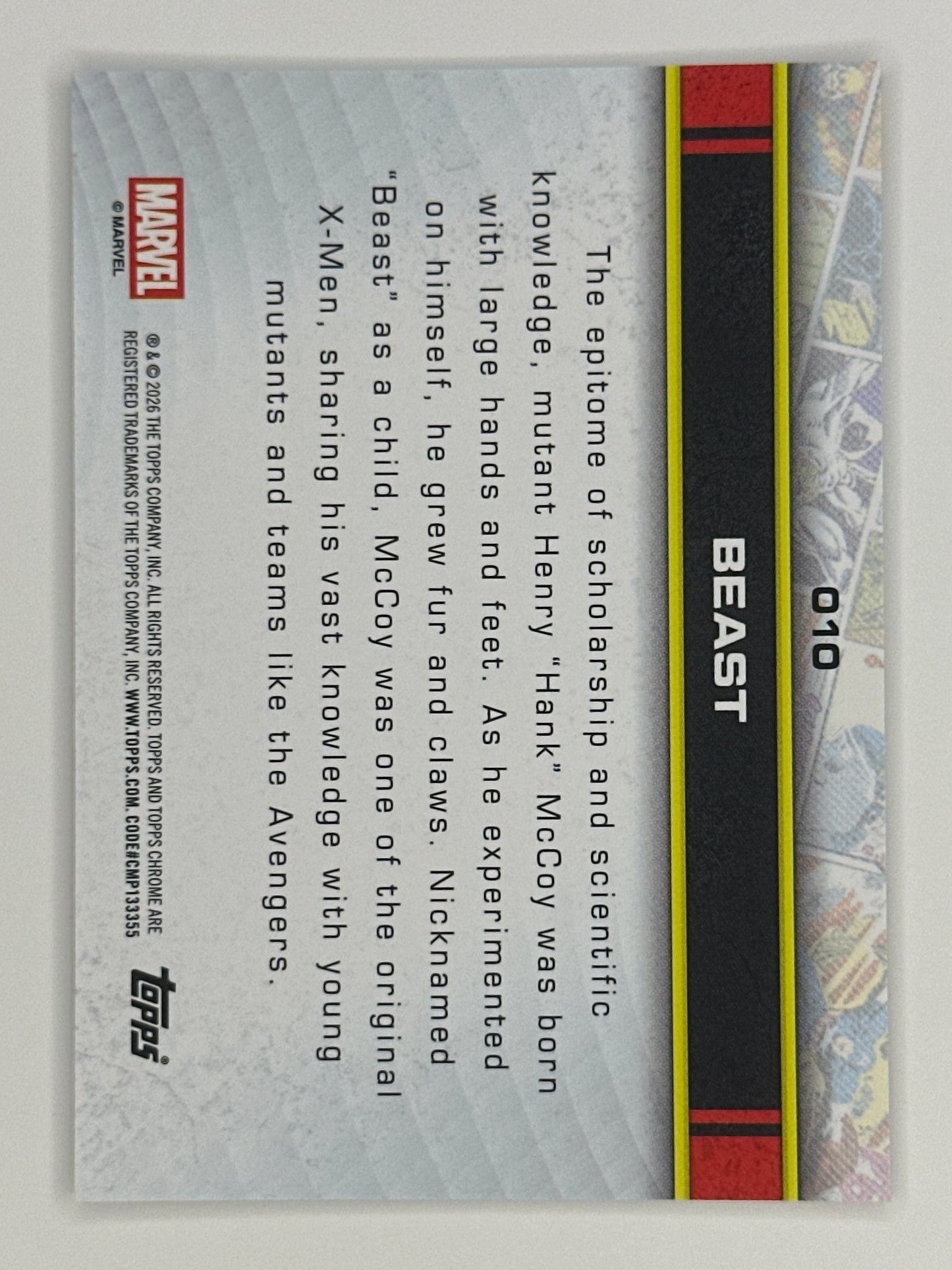 2026 Topps Marvel Chrome 010 Beast Base Card