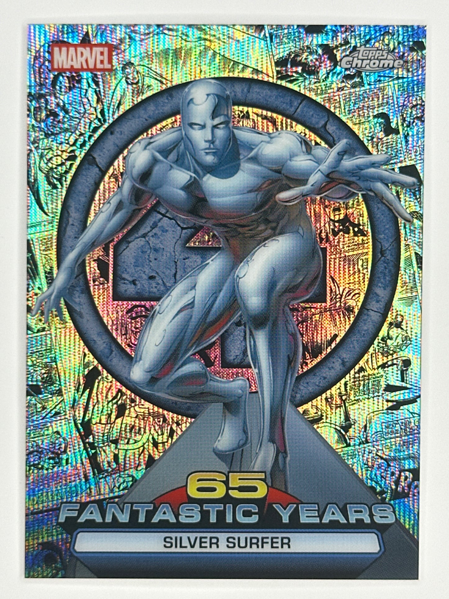 2026 Topps Marvel Chrome FY-07 Silver Surfer 65 Fantastic Years Refractor Card