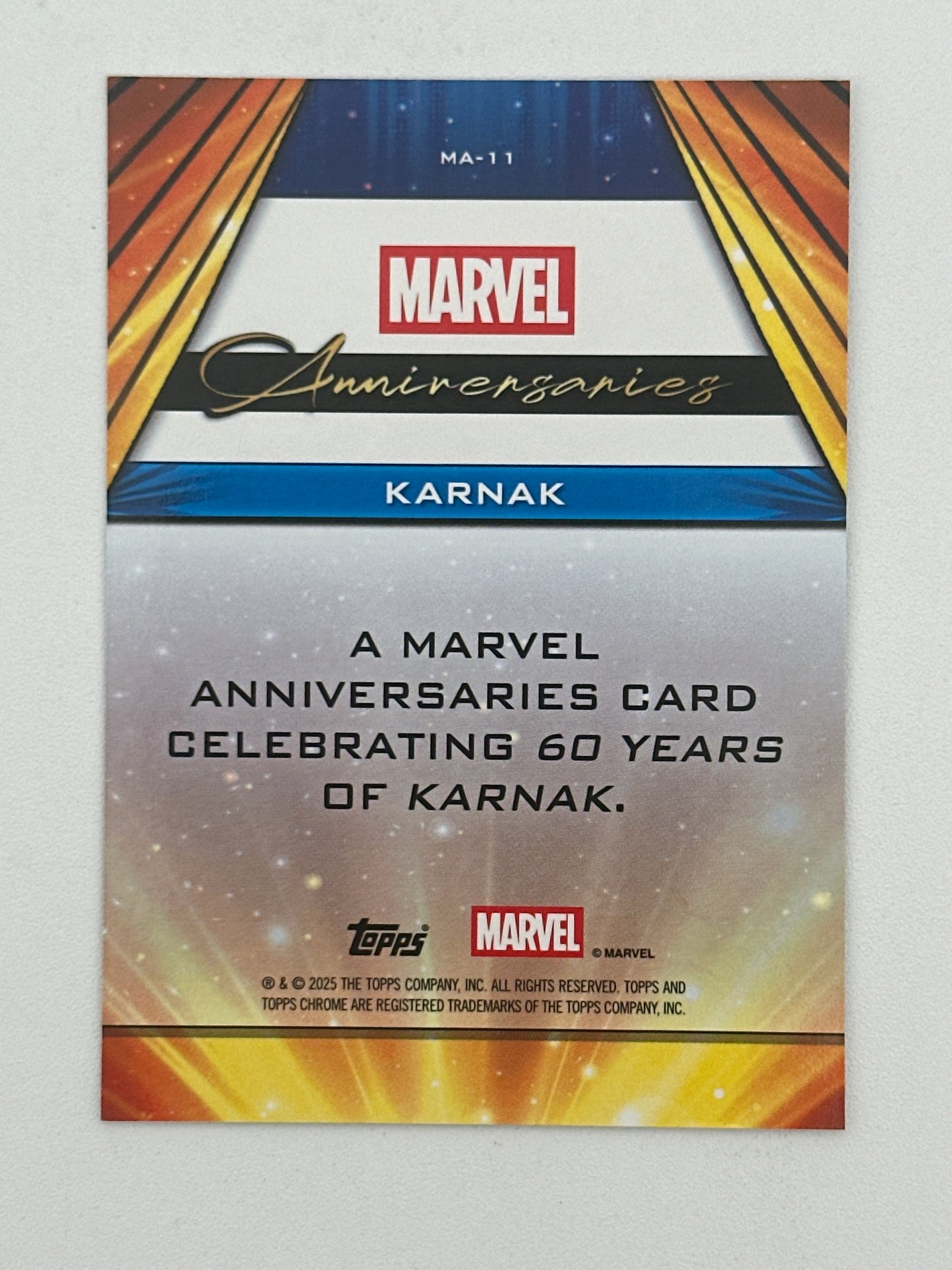 Marvel Topps Chrome Anniversaries Karnak