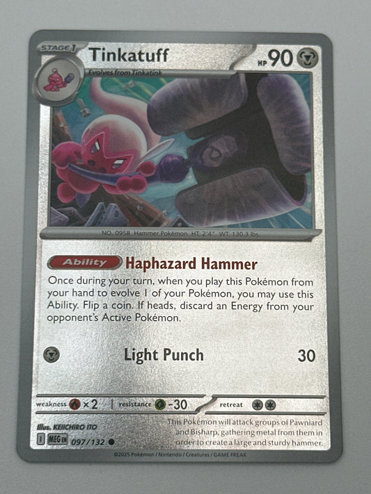 Pokémon Trading Card Game Mega Evolution MEG 097/132 Tinkatuff Reverse Holo Card