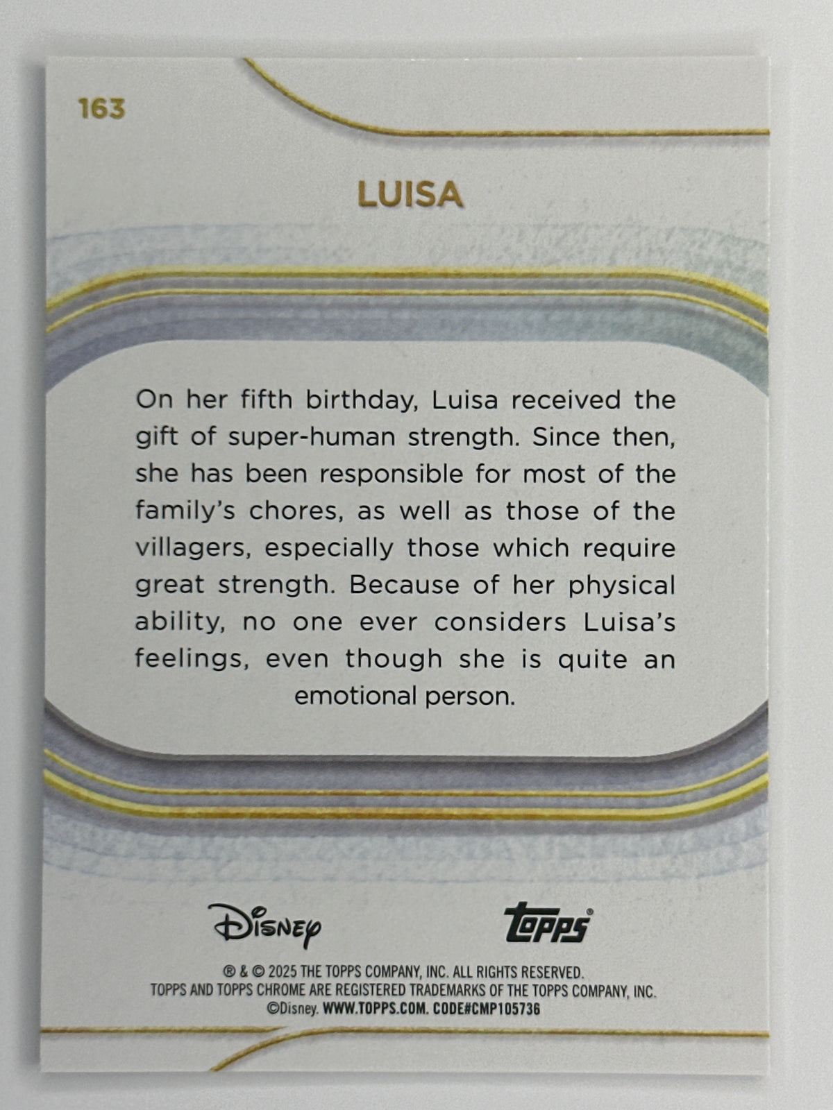 2025 Topps Disney Chrome 163 Luisa Base Card