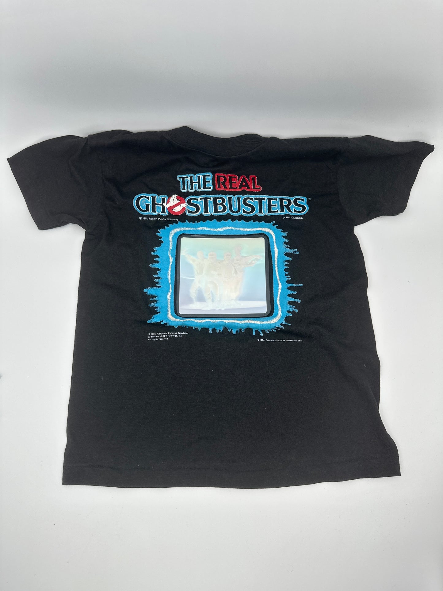 Vintage 1980s Ralston Ghostbusters Hologram Bundle – Original Mail-Away T-Shirt + Hologram Cereal Box RARE