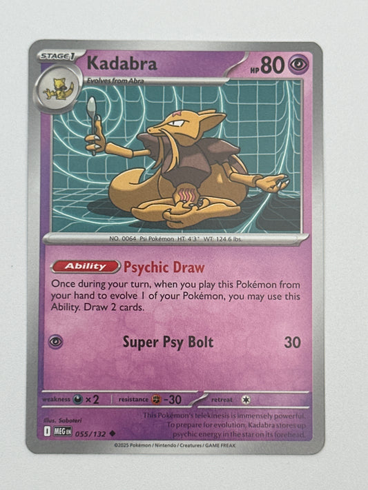 Pokémon Trading Card Game Mega Evolution MEG 055/132 Kadabra Base Card