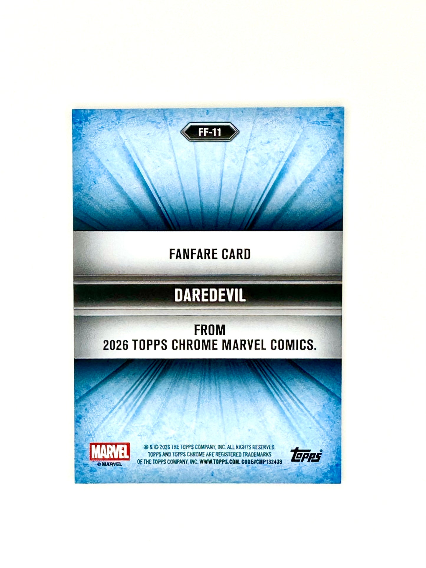 2026 Topps Marvel Chrome FF-11 Daredevil Fanfare Green Speckle Refractor Card #94/99