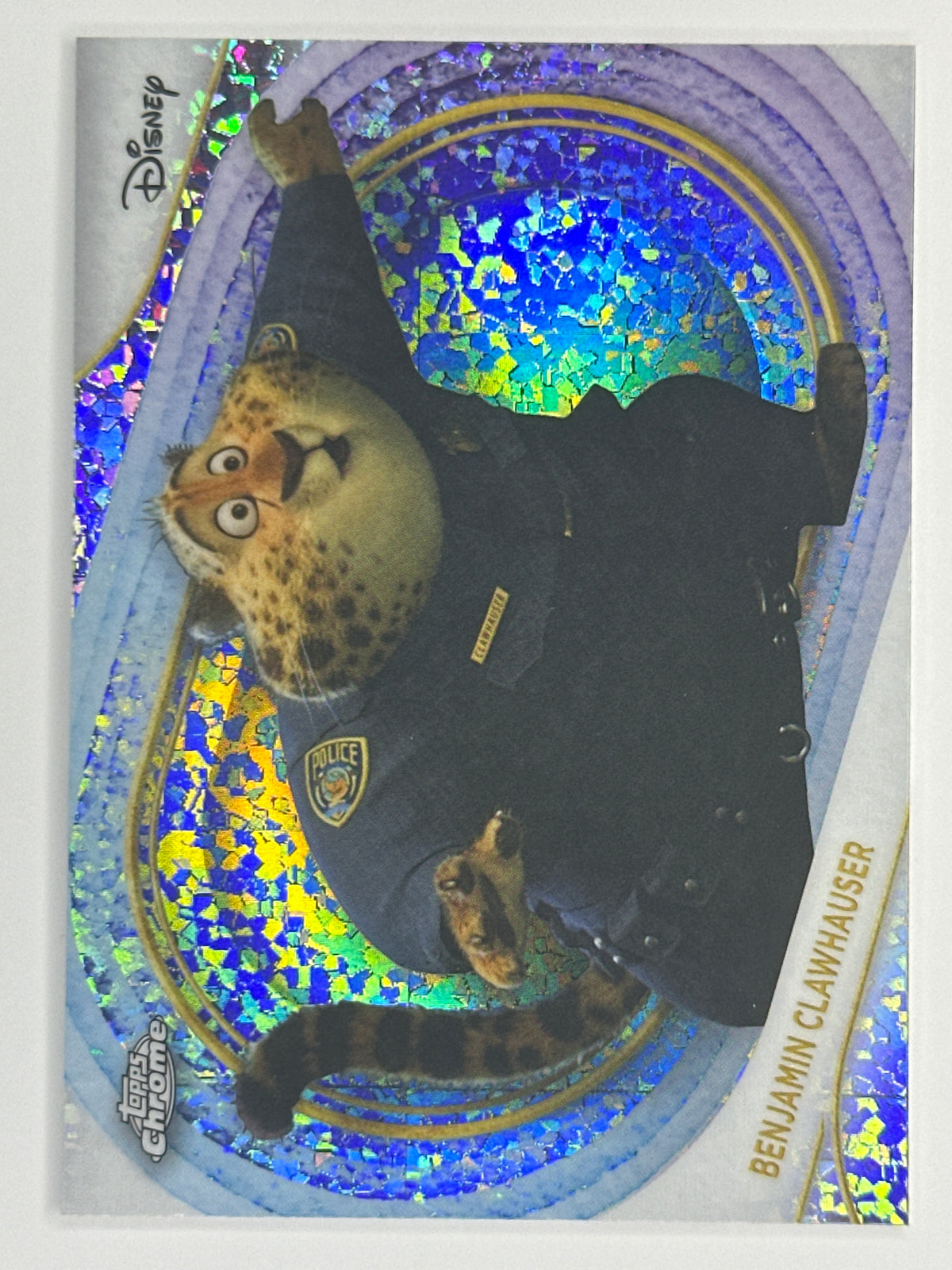 2025 Topps Disney Chrome 169 Benjamin Clawhauser Mini-Diamonds Refractor Card