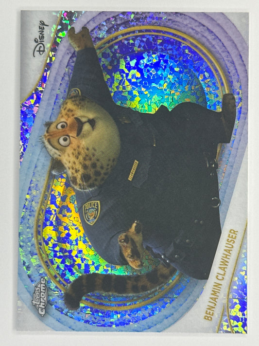 2025 Topps Disney Chrome 169 Benjamin Clawhauser Mini-Diamonds Refractor Card