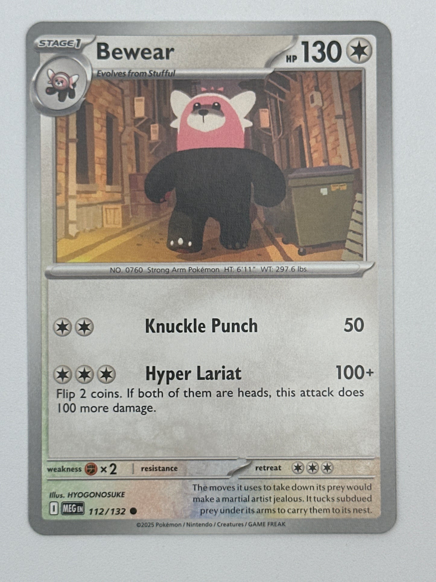 Pokémon Trading Card Game Mega Evolution MEG 112/132 Bewear Base Card