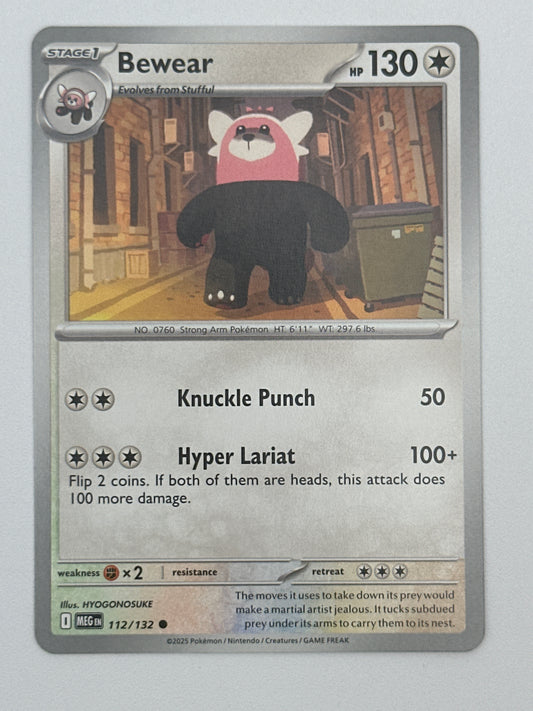 Pokémon Trading Card Game Mega Evolution MEG 112/132 Bewear Base Card