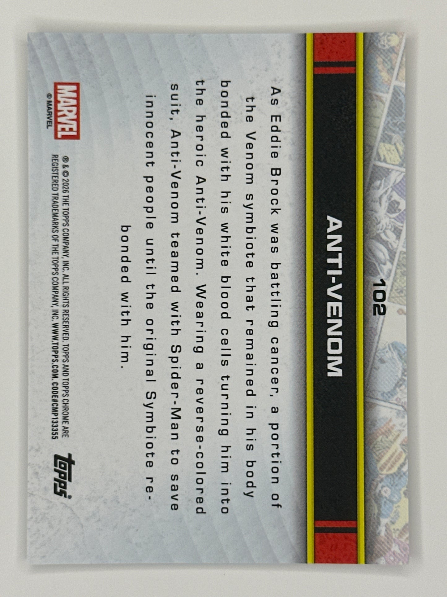 2026 Topps Marvel Chrome 102 Anti-Venom Base Card