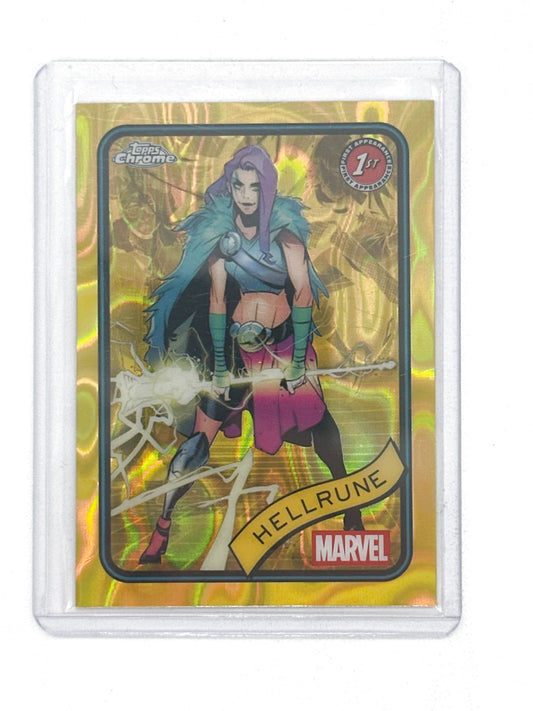 2025 Topps Marvel Chrome #199 Hellrune Yellow Lava Refractor