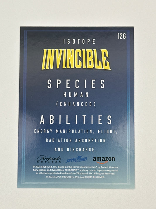 2025 Invincible Season 1 Keepsake Trading Card #126 Isotope Base Card