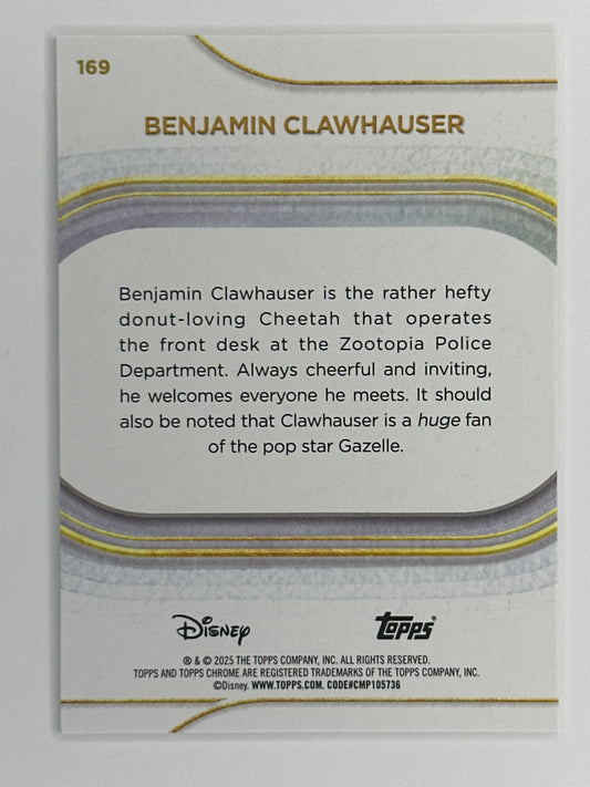 2025 Topps Disney Chrome 169 Benjamin Clawhauser Mini-Diamonds Refractor Card