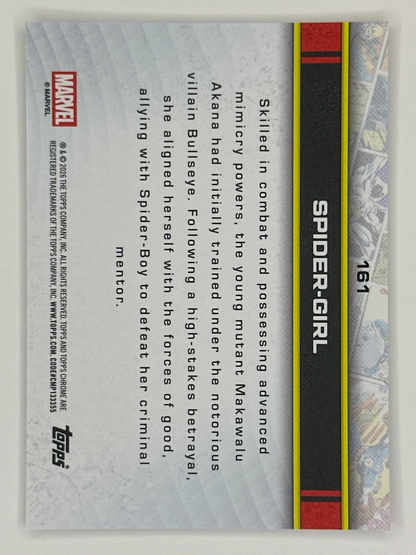 2026 Topps Marvel Chrome 161 Spider-Girl Base Card