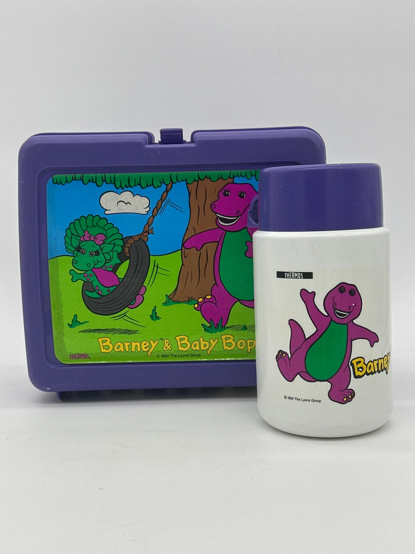 Barney & Baby Bop 1992 Vintage Lunch Box and Thermos